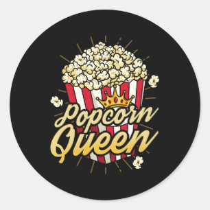 Sticker Rond Cinéma de nuit Popcorn