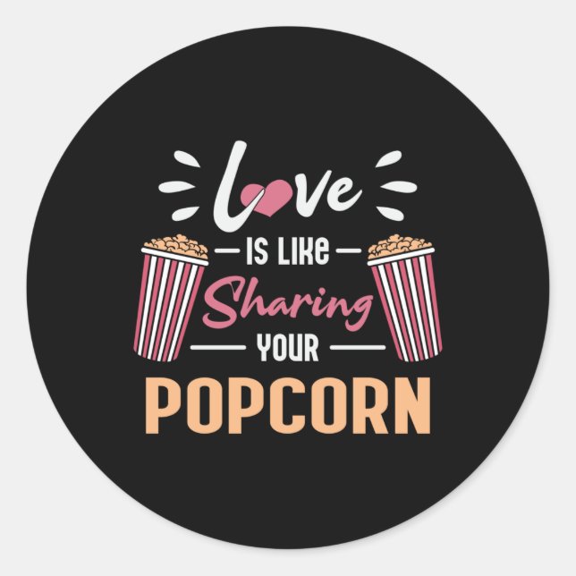 Sticker Rond Cinéma Film Popcorn Day Snack Pop Film Idée cadeau (Devant)