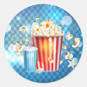 Sticker Rond Cinéma Films Soirée Cinéma Cadeau pour fête d'anni