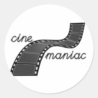 Sticker Rond Cinemaniac avec bande de film