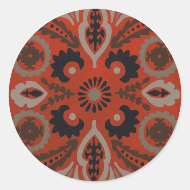 Sticker Rond Cinnabar Suzani II (Devant)