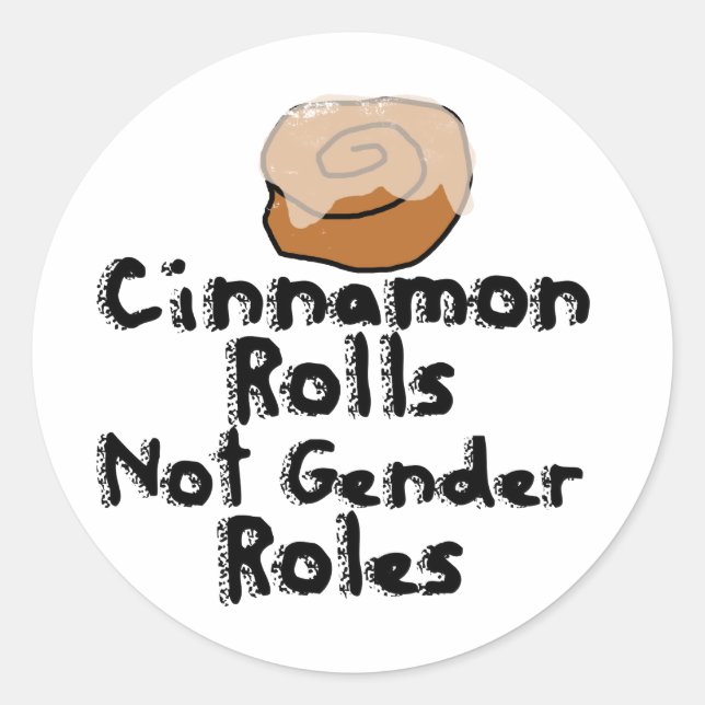 Sticker Rond Cinnamon Rolls pas les rôles de genre (Devant)