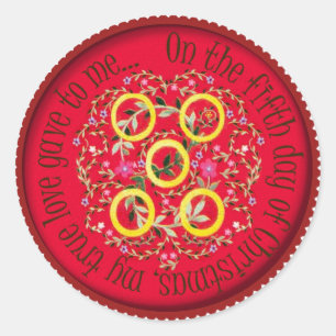 Sticker Rond Cinq anneaux d'or