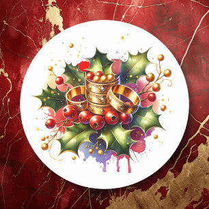 Sticker Rond Cinq anneaux d'or   Douze jours de Noël