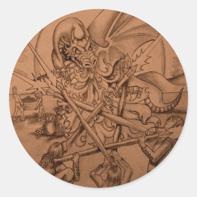 Sticker Rond Cinq baguettes (Devant)