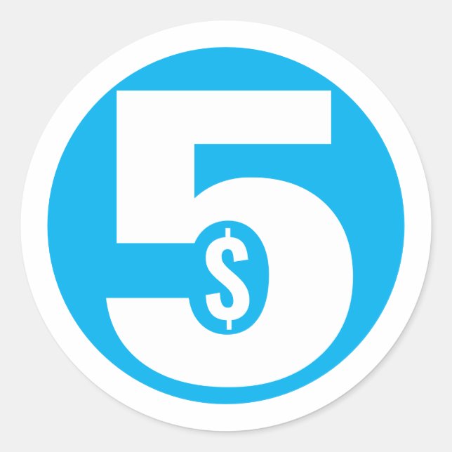 Sticker Rond Cinq Dollars (Devant)