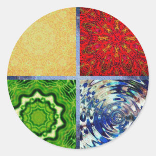 Sticker Rond Cinq éléments