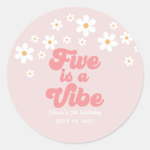 Sticker Rond Cinq est une ambiance rétro Daisy Rose 5ème annive