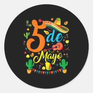 Sticker Rond Cinq mai drôle fête mexicaine 5 mai