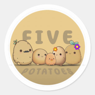 Sticker Rond Cinq pommes de terre