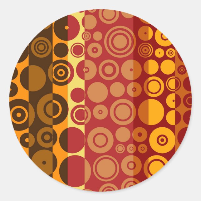 Sticker Rond Cinquante couleurs rétro Art Abstrait 2 (Devant)