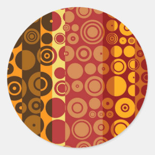 Sticker Rond Cinquante couleurs rétro Art Abstrait 2