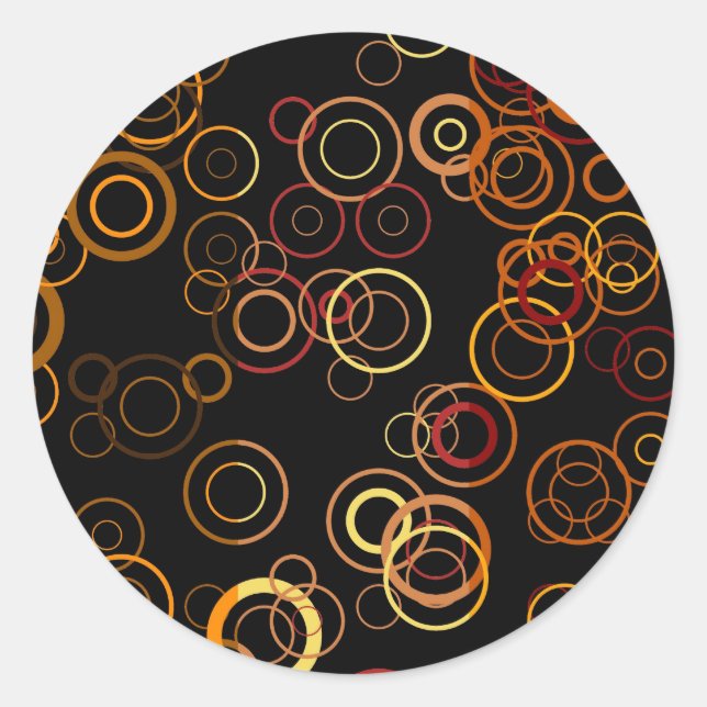 Sticker Rond Cinquante couleurs rétro Art Abstrait 3 (Devant)