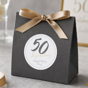Sticker Rond Cinquante Moderne et Fabuleux 50e Anniversaire