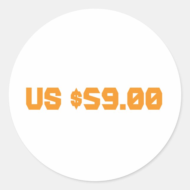 Sticker Rond Cinquante neuf dollars (Devant)