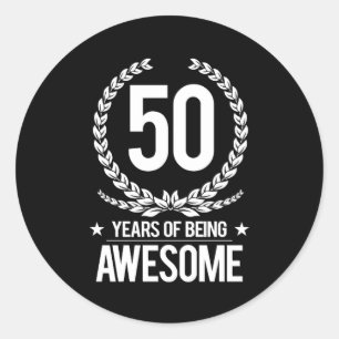 Sticker Rond cinquantième Anniversaire (50 ans d'être