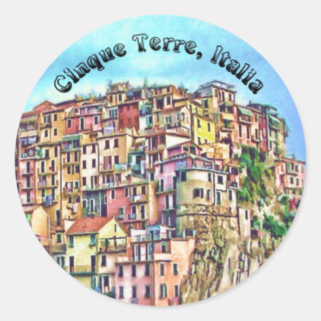 Sticker Rond Cinque Terre, Italie (Devant)