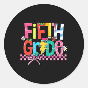 Sticker Rond Cinquième année de retour à l'école 5e année Coque