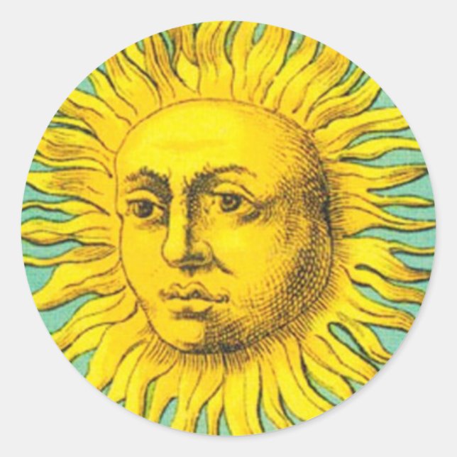 Sticker Rond CIOTS ANCIENS RENAISSANCE 19 LE SOLEIL Jaune Bleu (Devant)