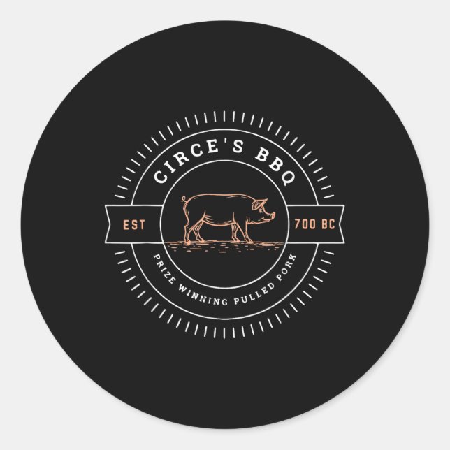Sticker Rond Circes Bbq Funny Mythologie grecque (Devant)