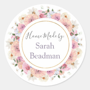 Sticker Rond Circle Wreath Main Home Personnalisé Fabriqué Nom 