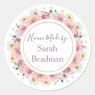 Sticker Rond Circle Wreath Main Home Personnalisé Fabriqué Nom 