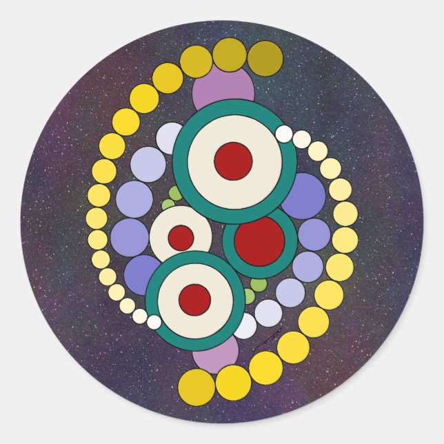 Sticker Rond Circles Abstract Artwork (Devant)