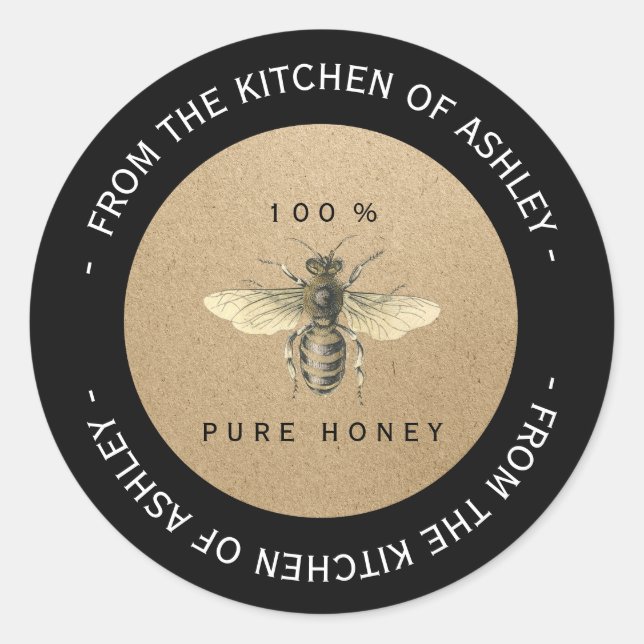 Sticker Rond Circulaire personnalisée Cuisine de miel artisanal (Devant)