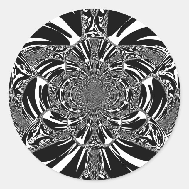 Sticker Rond Circulaire Zebra Kaleidoscope Art (Devant)