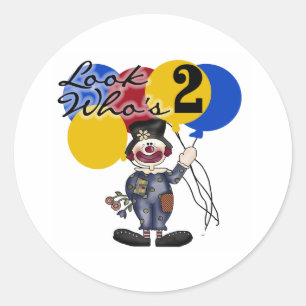 Sticker Rond Circus Clown 2e anniversaire