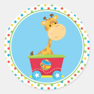Sticker Rond Circus   Giraffe