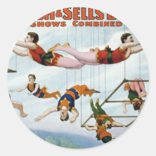Sticker Rond Circus Trapeze