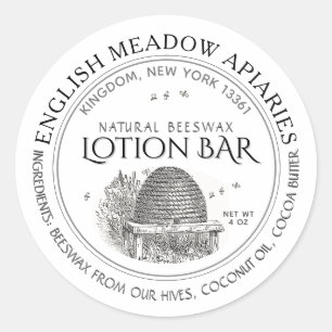 Sticker Rond Cire d'abeille naturelle Custom Lotion Bar Étiquet