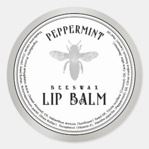 Sticker Rond Cire d'abeille Peppermenthe lèvre Balm Queen Bee S