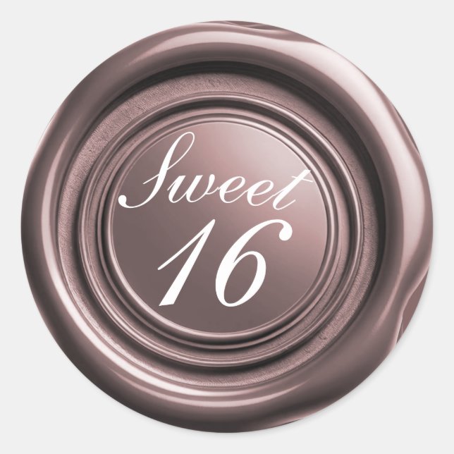 Sticker Rond Cire de bougie à cacheter goutte de rose gold pour (Devant)