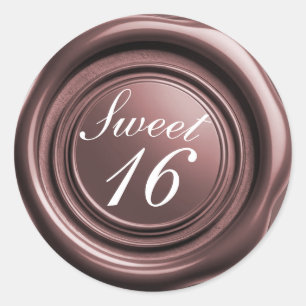 Sticker Rond Cire de bougie de sceau de goutte de mariage de 16