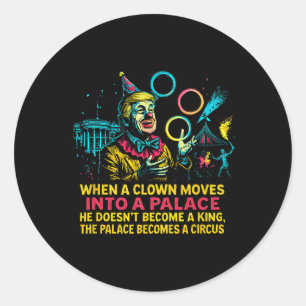 Sticker Rond Cirque clown présidentiel satire gouvernementale É