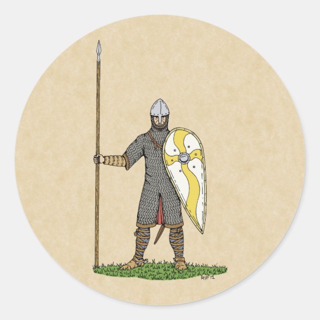 Sticker Rond Cirque médiévale Norman Knight 1066 (Devant)