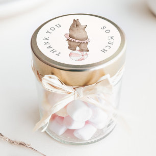 Sticker Rond Cirque Ours Moderne pour enfants   Filles Fête d'a