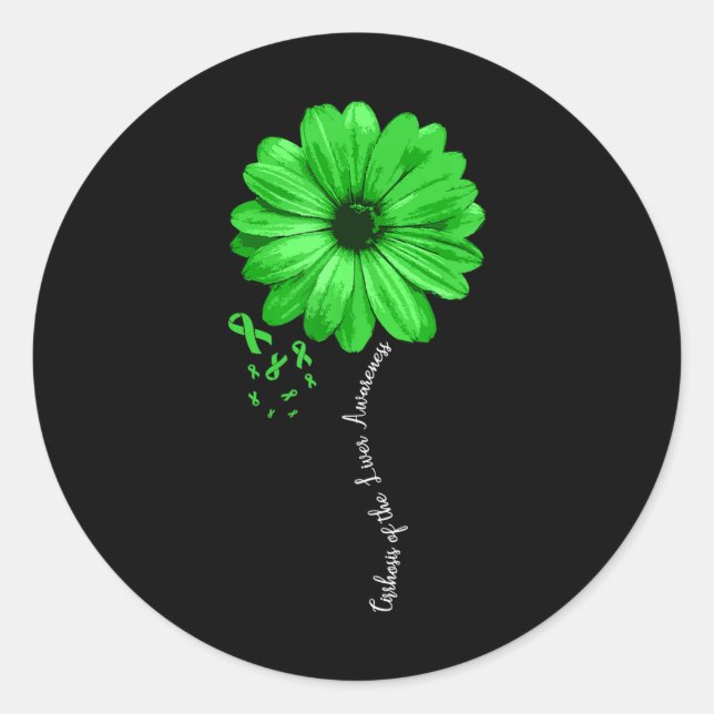 Sticker Rond Cirrhose Du Guerrier De Sensibilisation Au Foie Pl (Devant)