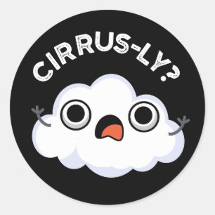 Sticker Rond Cirrus Météo Cirrus Nuage Pun Dark BG