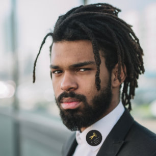 Sticker Rond Ciseaux d'or Logo Dresseur de cheveux Styliste noi