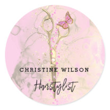 ciseaux papillon rose éclats