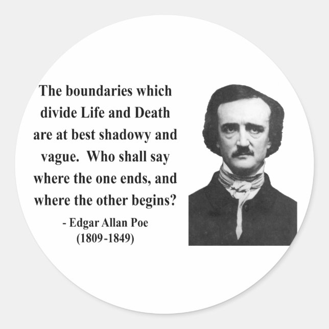 Sticker Rond Citation 10b d'Edgar Allen Poe (Devant)