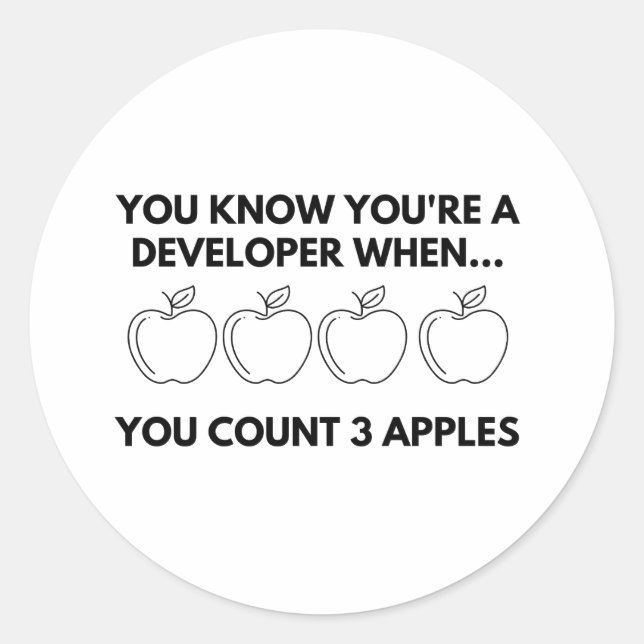 Sticker Rond Citation amusante pour les programmeurs de logicie (Devant)