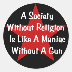 Sticker Rond Citation anti-religion