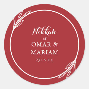 Sticker Rond Citation botanique Nikkah Elegant Scarlett