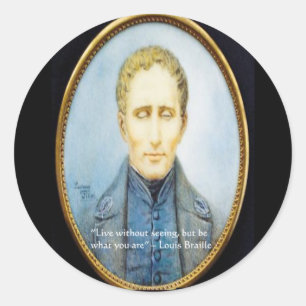 Sticker Rond Citation célèbre de Louis Braille