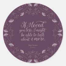 Citation d'amour florale pourpre Emma Jane Austen