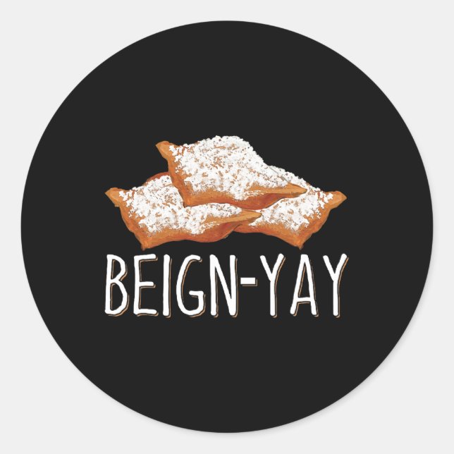 Sticker Rond Citation De Beign Yay Pour Un Byker Beignet (Devant)